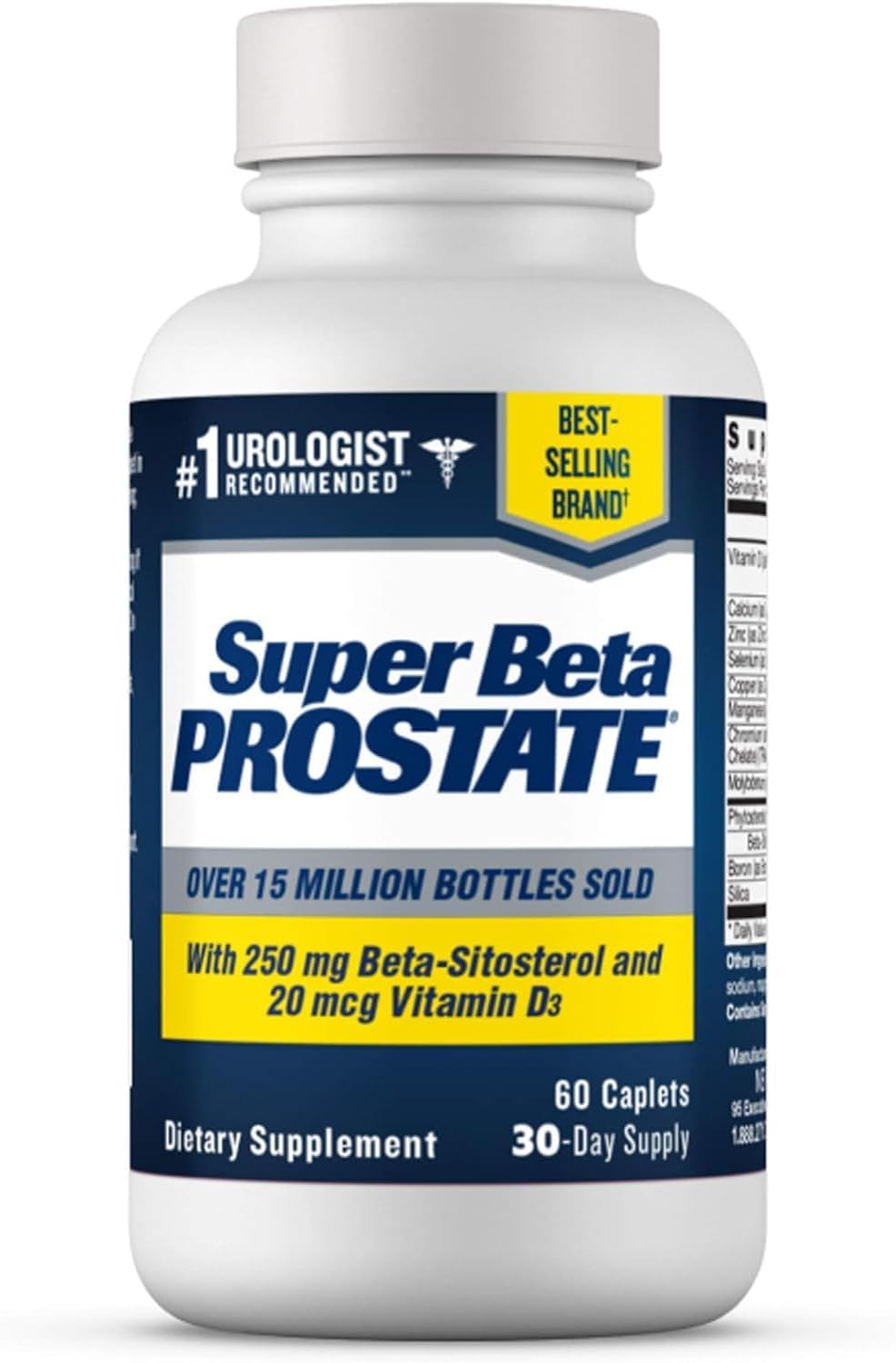 SUPER BETA PROSTATE 250 MG BETA-SITOSTEROL 20 MCG VIT D 60 SOFTGELS BEST BRAND!