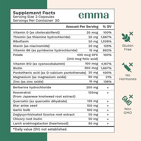 3X Emma Relief Supplement Konsciens Keto for Gut Bloating | 60 CAPS,Exp 2027 USA