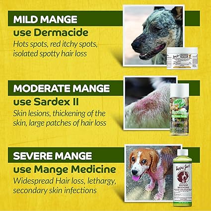HAPPY JACK Mange Medicine & Treatment for Dogs & Horses - Brings Soothing Itch Relief to Severe Mange, Fungi, Allergies, Eczema & Most Dog Skin Irritation (16 oz)